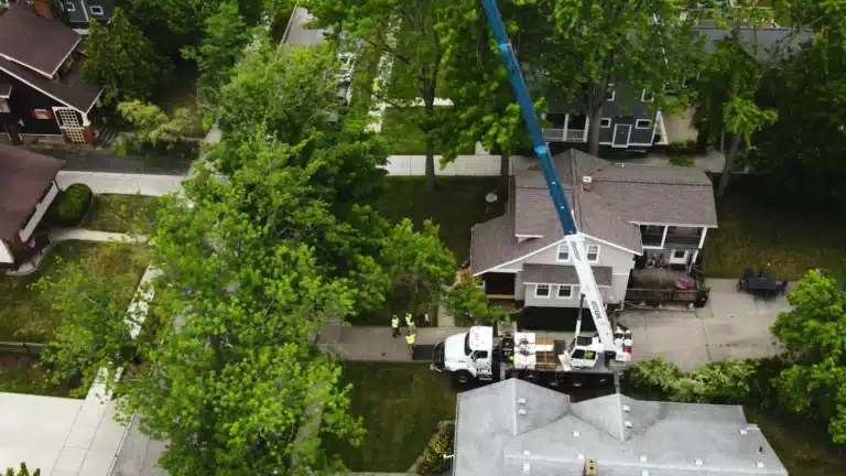 Crane Assisted Tree Services in Southfield Michigan Longtree Tree Service Top Certified Experts